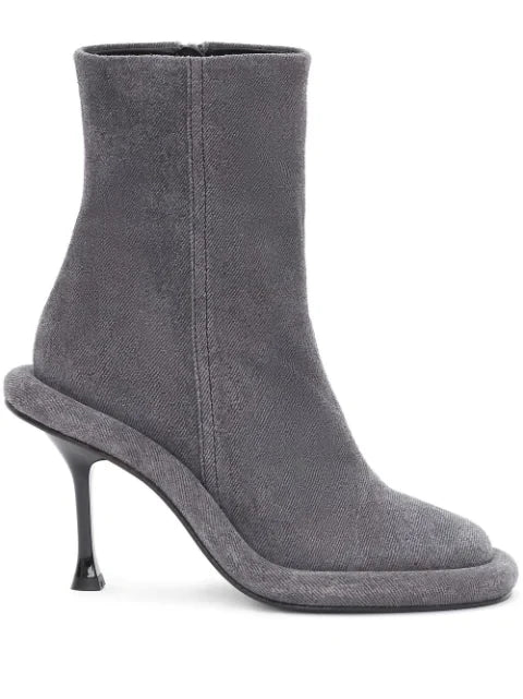 2025Women's New Slim High-heeled Knee High Boots with Side Zipper Round Toe 34-43 Large Mid Length Boots