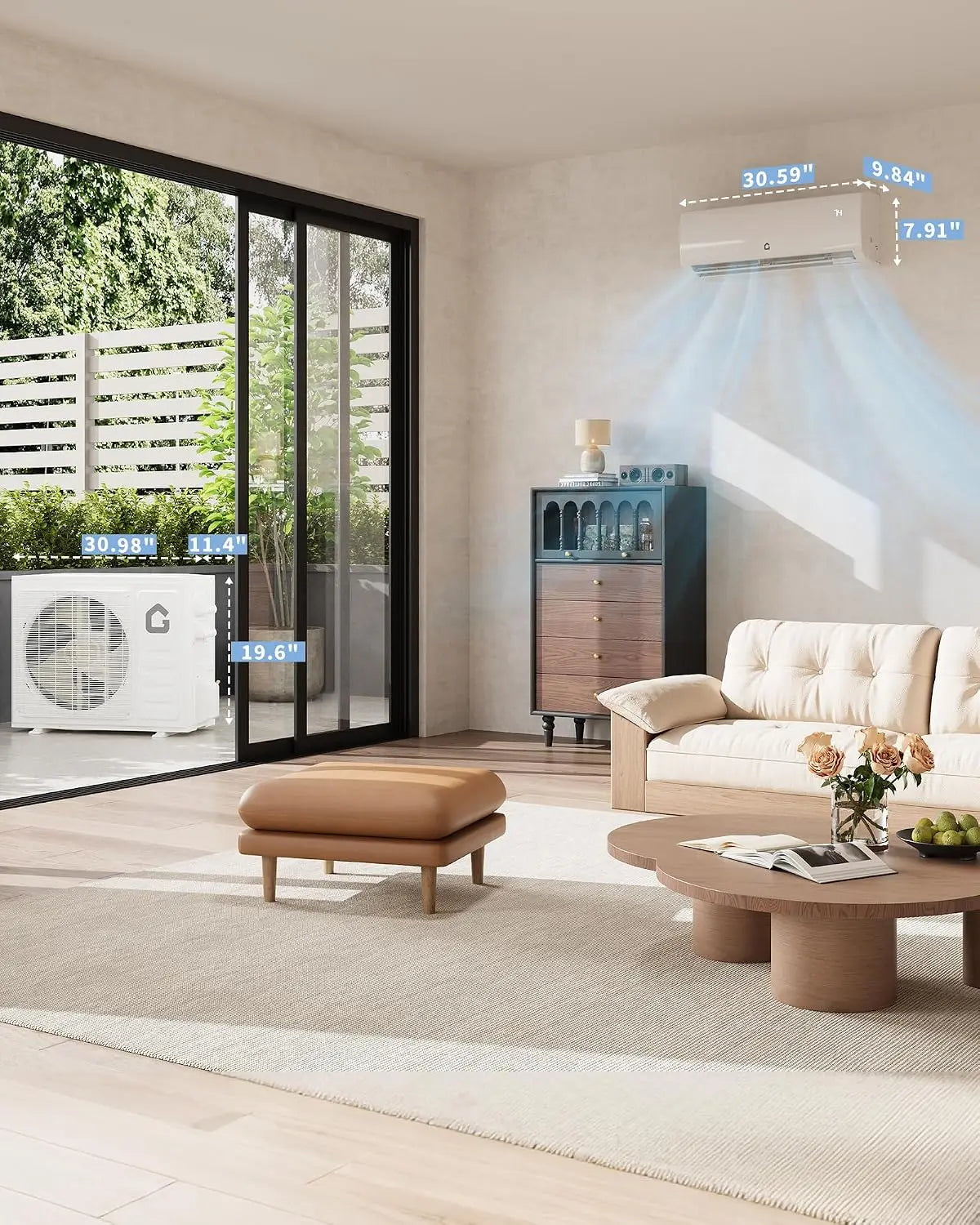 11500 BTU Mini Split AC/Heating System, 115V WIFI Enabled Energy Efficient Mini Split Unit,Wall-Mounted Split Air, Customized