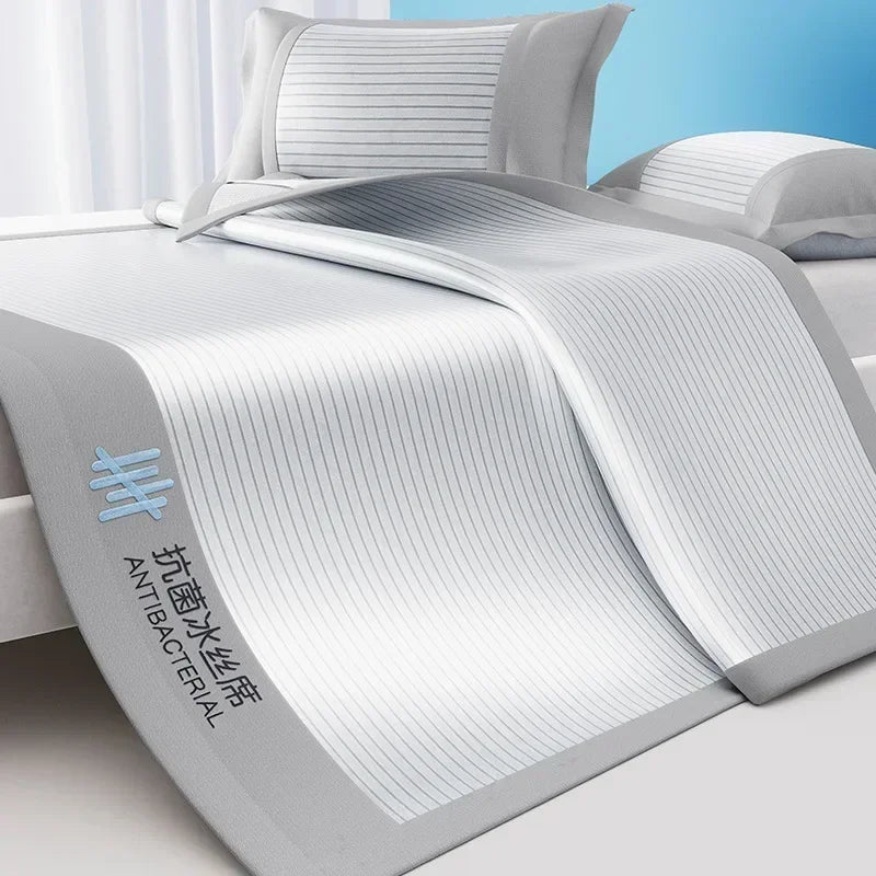 New Silky Touch Antibacterial Cooling Mattress Sleeping Naked Skin-friendly Summer Sleeping Mat Solid Color Cushion for Bedding