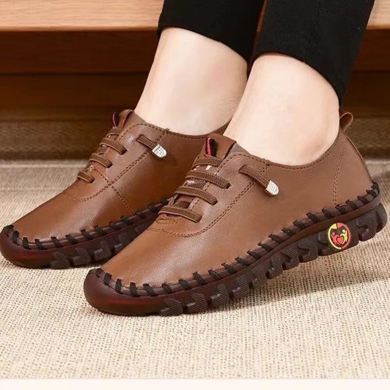 2025 Women Sneakers Platform Shoes Leather Patchwork Casual Sport Shoes Ladies Outdoor Running Vulcanized Shoes Zapatillas Mujer