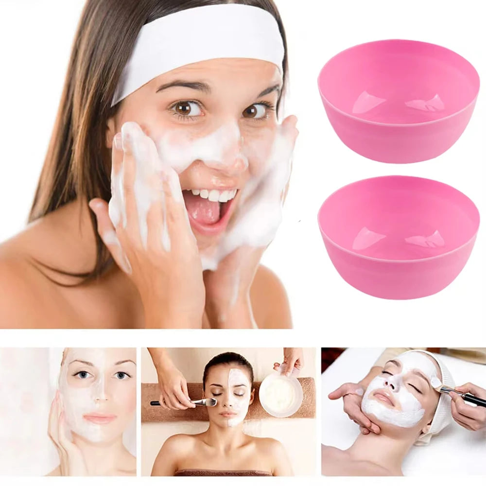6/10PCS Face Skin Care Set Beauty Mask Mixing Bowl Silicone Facial Mask Brushes Compressed Facial Sponges Spray Beauty Tools