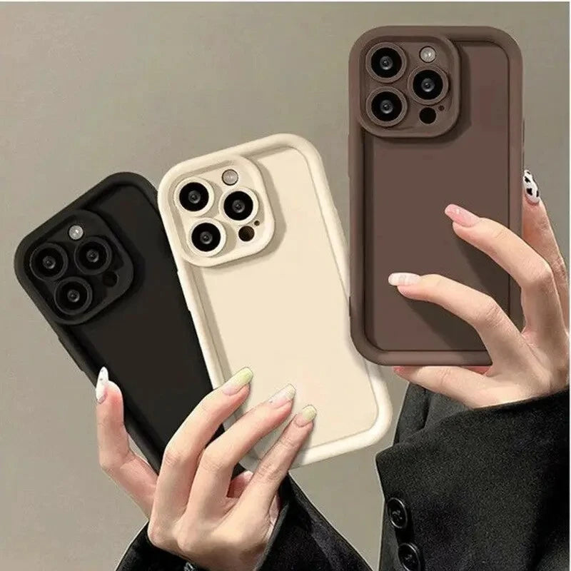 Luxury Candy Color Soft TPU Case For iPhone 17 Air 16 14 15 Pro Plus 13 12 11 Pro Max 16e Shockproof Silicone Phone Cover Fundas