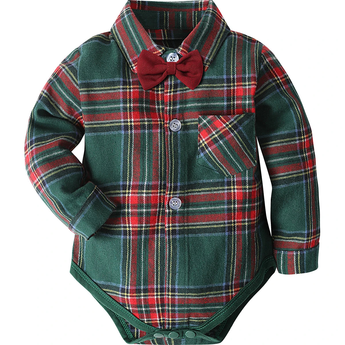 Baby Christmas Outfit Newborn Boy Clothes Infant Xmas Party Gift Dress Shirt Toddler New Year Photography Formal Red Bodysuit