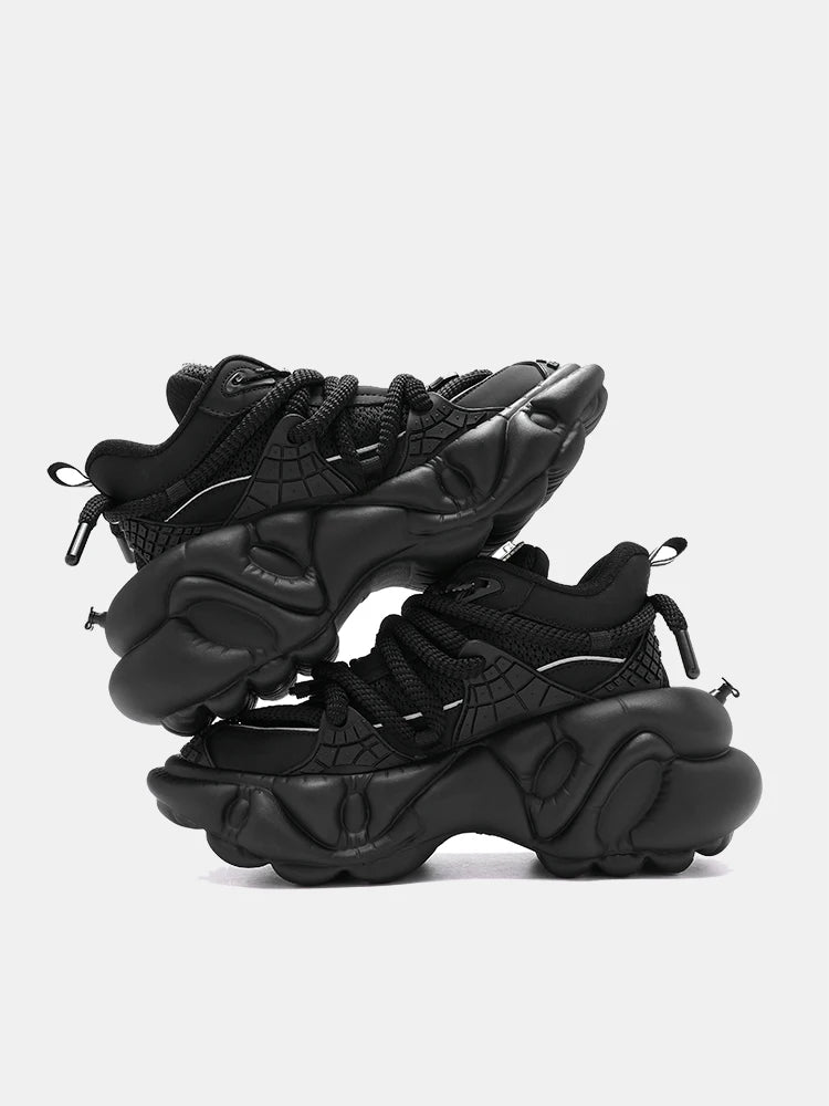 Super Soft Thick Sole Women/men Sport Shoes Lace Up Breathable Mesh Sneaker Casual Black/green Dad Shoes Platform Fashion Shoes