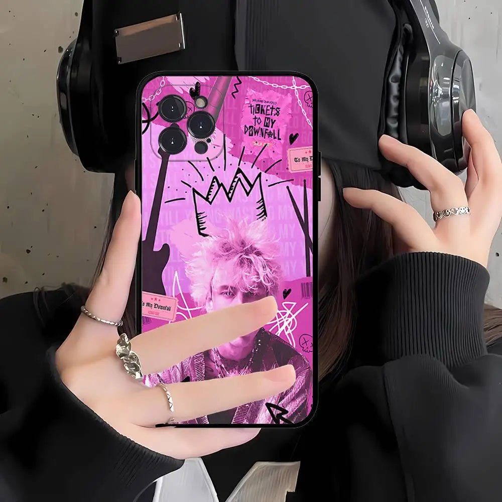 M-Machine Gun K-Kelly MGK Soft Back Phone Cover Case for iPhone 17 16 Pro Max 15 12 11 16e 13 Mini 14 15 Plus