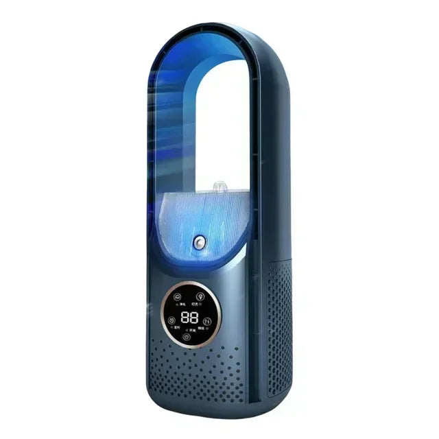 Leafless Fan Portable Air Conditioner LED Display Desktop Fanless Blade Cooler Cooling Fan Tower Air Cooler for Office Bedroom