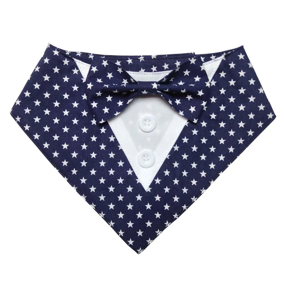 Sucado Handsome Wedding Pet Dog Bandana Elegant Suit Bowtie Luxury Triangular Scarf Collar Engagement Party Gifts Accessories