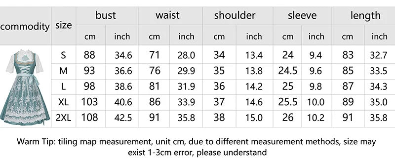 Halloween Carnival Cosplay Costume German Oktoberfest Maid Dress Woman Bavarian Traditional Embroidery Outfits Performance Girl