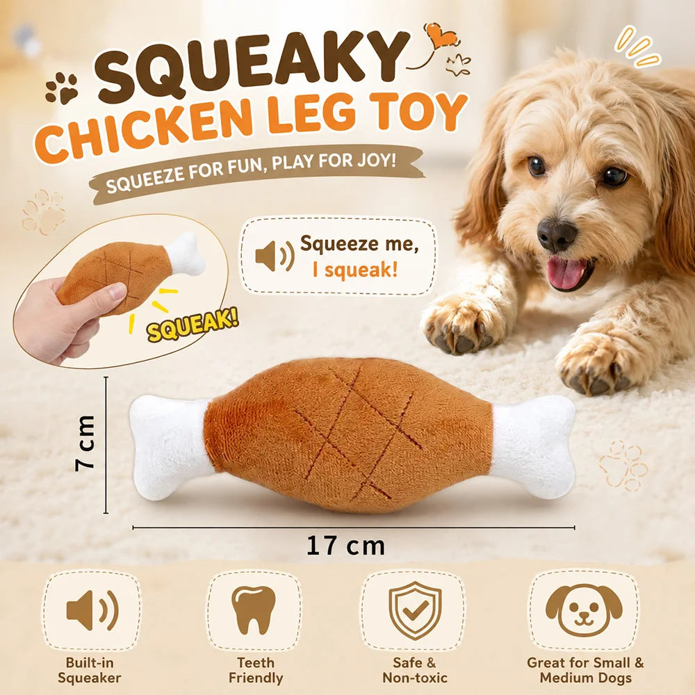 Pet Plush Toy with Squeaker Cat Dog Puzzle Toy Soft Durable Companion Teeth Cleaning Chew Toy Chew Resistant Design Pet Supplies