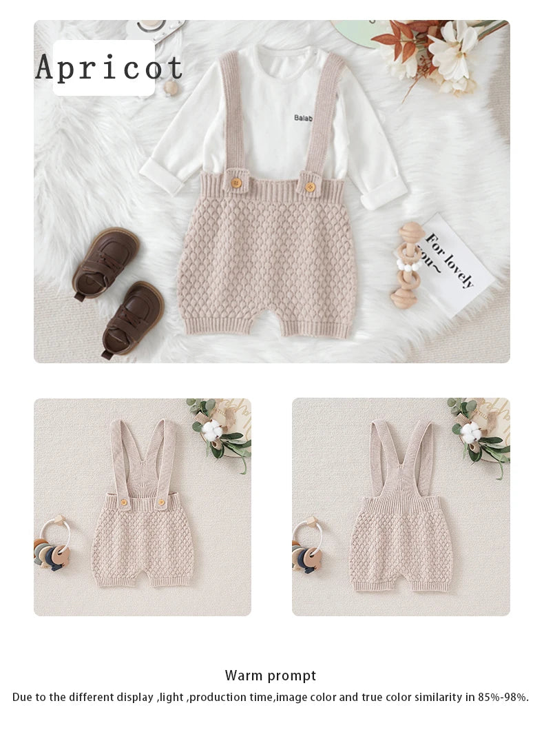 Baby Romper Knit Newborn Girl Boy Jumpsuit Sleeveless Summer Fall Infant Kid Sling Clothes 0-18M Solid Overalls Fashion Playsuit