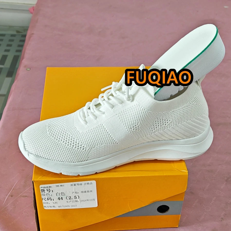 Unisex 6CM Height Increase Breathable Mesh Casual Shoes Lightweight Comfortable Elevator Sneakers for Men & Women Walking Shoes