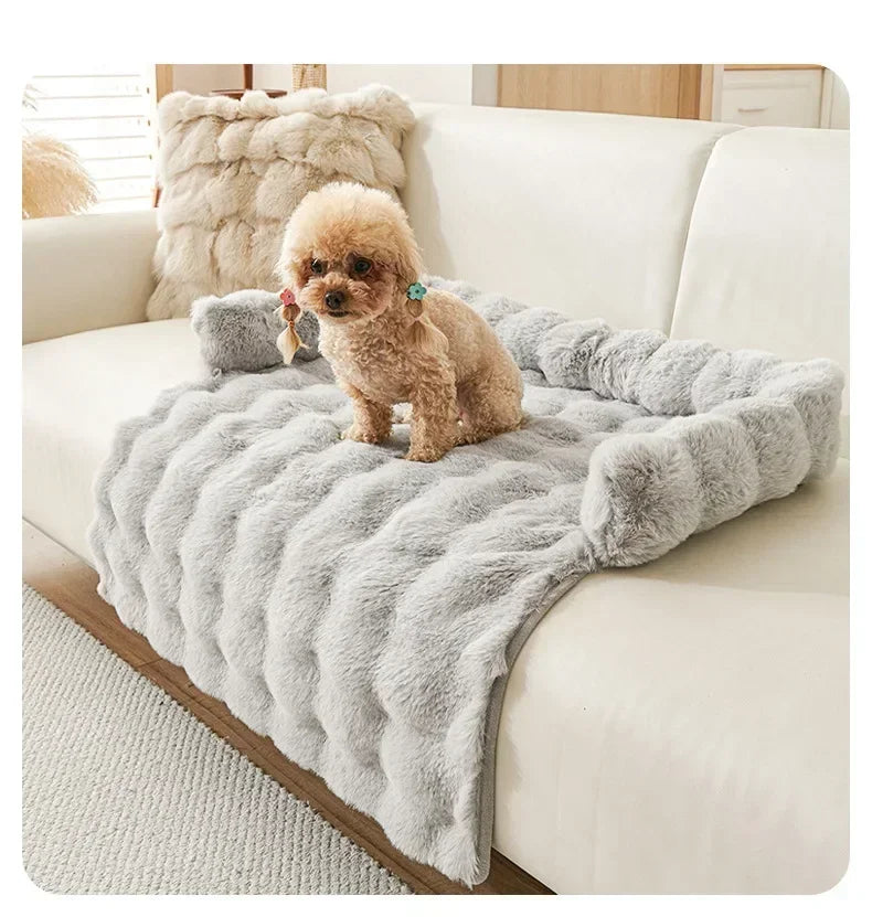 1PC Winter Warm Dog Bed Mats Super Soft  Plush Pet Blanket Pad Mat for Small Dogs Plush Neck Pillow Cat Nest Travel & Indoor