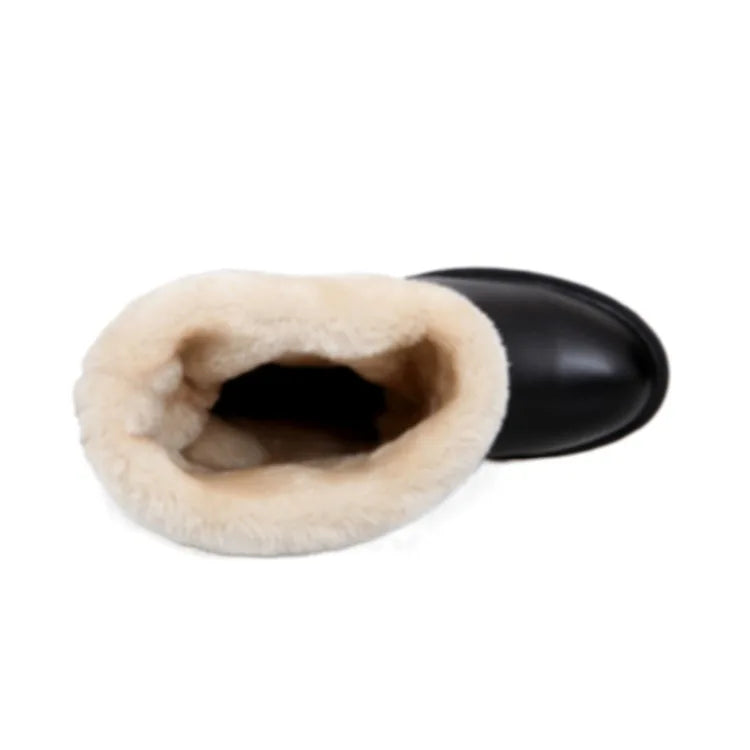 Women's Rubber Boots Female Shoes Zipper Sexy Thigh High Heels High Sexy Round Toe Winter Footwear Rain Ladies Leather Over-the-