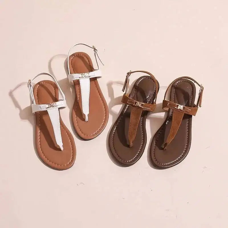 2025 Women's Shoes Fashion Daily Sandals Women Buckle Strap Flat With Outdoor Open Toe Female Shoe