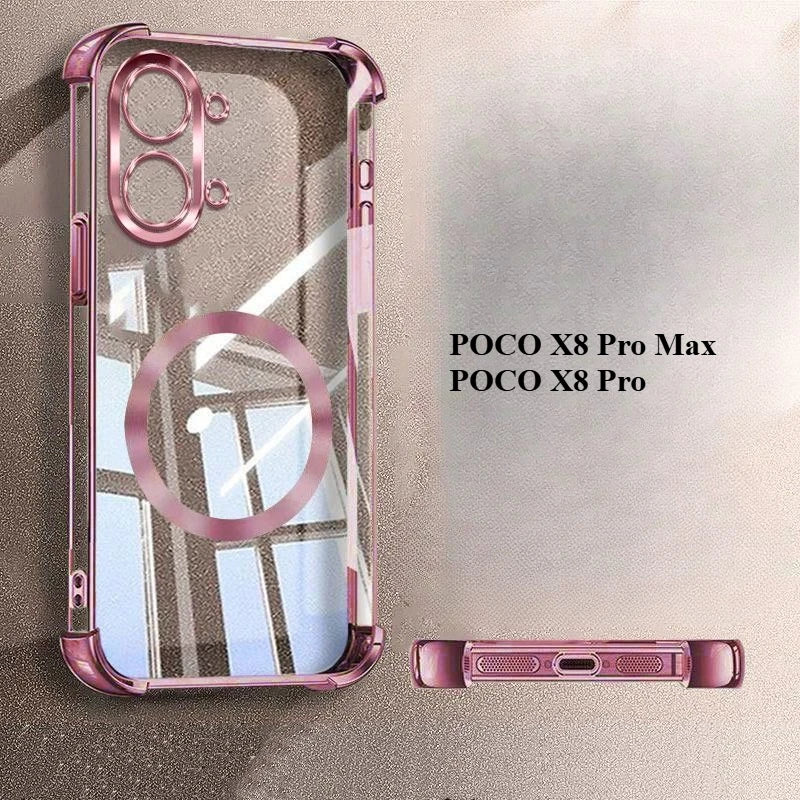 For POCO X8 Pro/X8 Pro Max Case Four-Corner Anti-Drop TPU CD Pattern Magnetic Ring Cover For Xiaomi Poco X8Pro Max Couple Funda