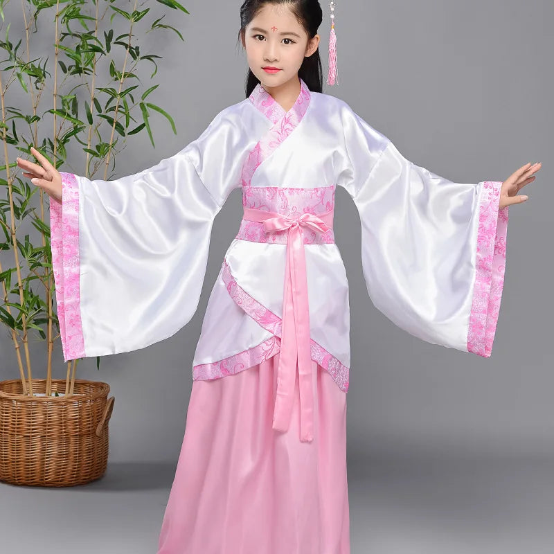 Halloween Cosplay Kids Set Dance Performance Dress for Girls Show Disfraz Child Hanfu Dress Costume Chinese Traditional Clothes