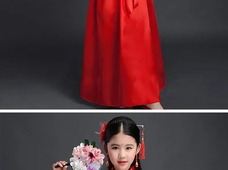Halloween Cosplay Kids Set Dance Performance Dress for Girls Show Disfraz Child Hanfu Dress Costume Chinese Traditional Clothes