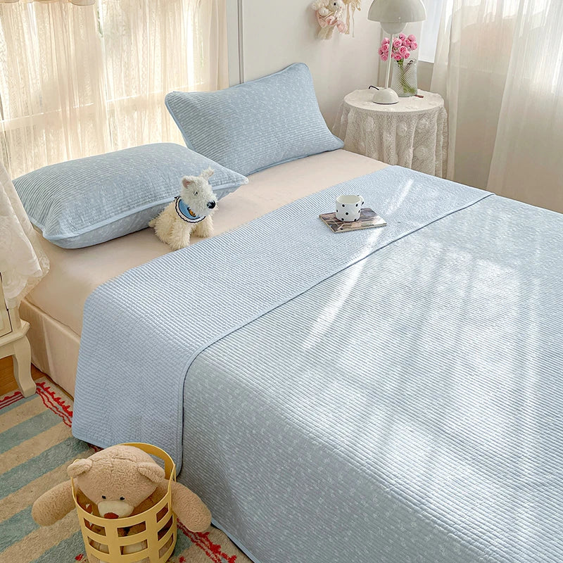 100% Cotton Bed Cover Thicken Bedspread Skin-friendly Printed Blanket Quilted Bedsheet Soft Bedspreads Cubrecama (No Pillowcase)