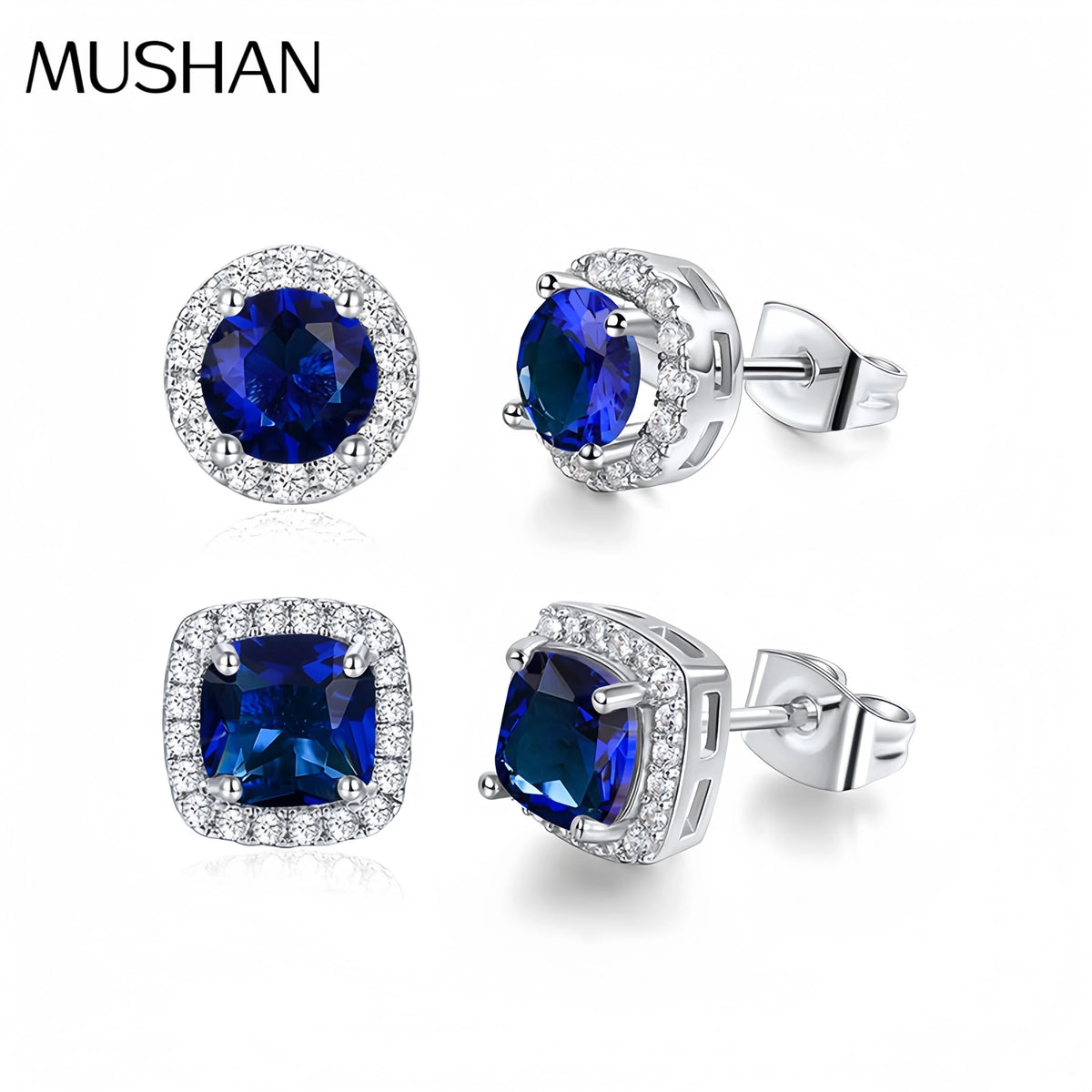 MS Luxury Jewelry 925 Sterling Silver Stud Earrings For Women Gemstones 7A Cubic Zirconia Ear Pin Earrings Stud Fine Jewelry