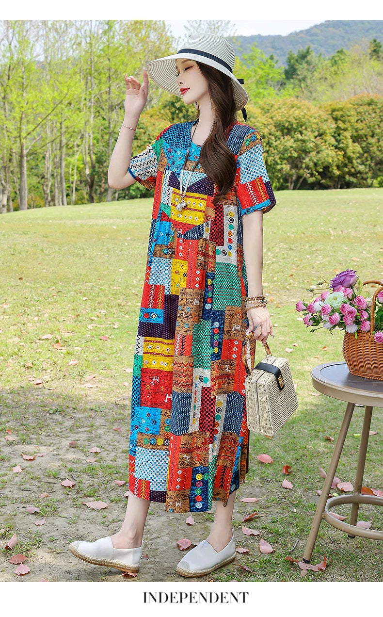 New Fashion Summer Dresses For Women 2025 Elegant Casual Short Sleeve Dress Soild Colour Women Clothing