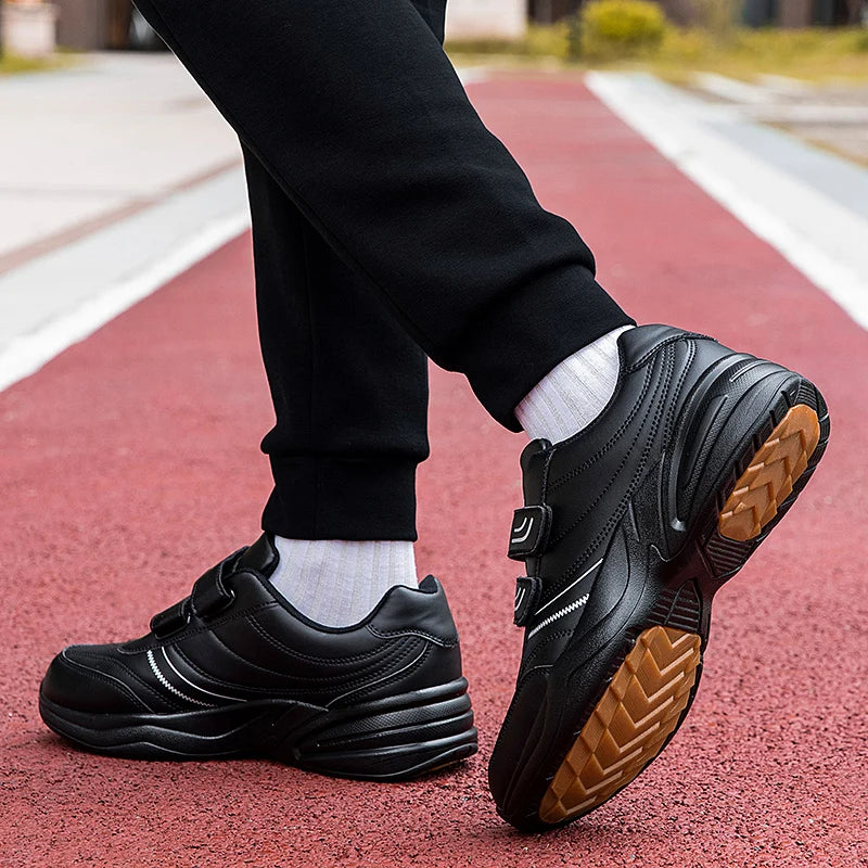 Large Size 48 White Casual Sneakers Men Comfy Leather Lightweight Men's Sports Shoes Outdoor Non-slip Walking Shoes Man Trainers