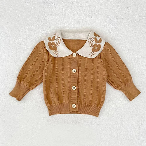2025 New Autumn 0-3Yrs Newborn Baby Girls Sweater Coat Infant Baby Girls Knitting Cardigan Sweater Long Sleeve Cardigan Coat