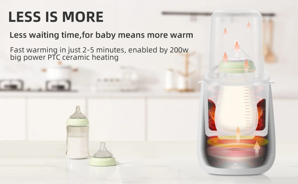 TINSOL Milk Warmer Warmer and Steriliser 6 in 1 Multifunction Breast Warmer Precise Temperature Control Baby Bottle Warmer
