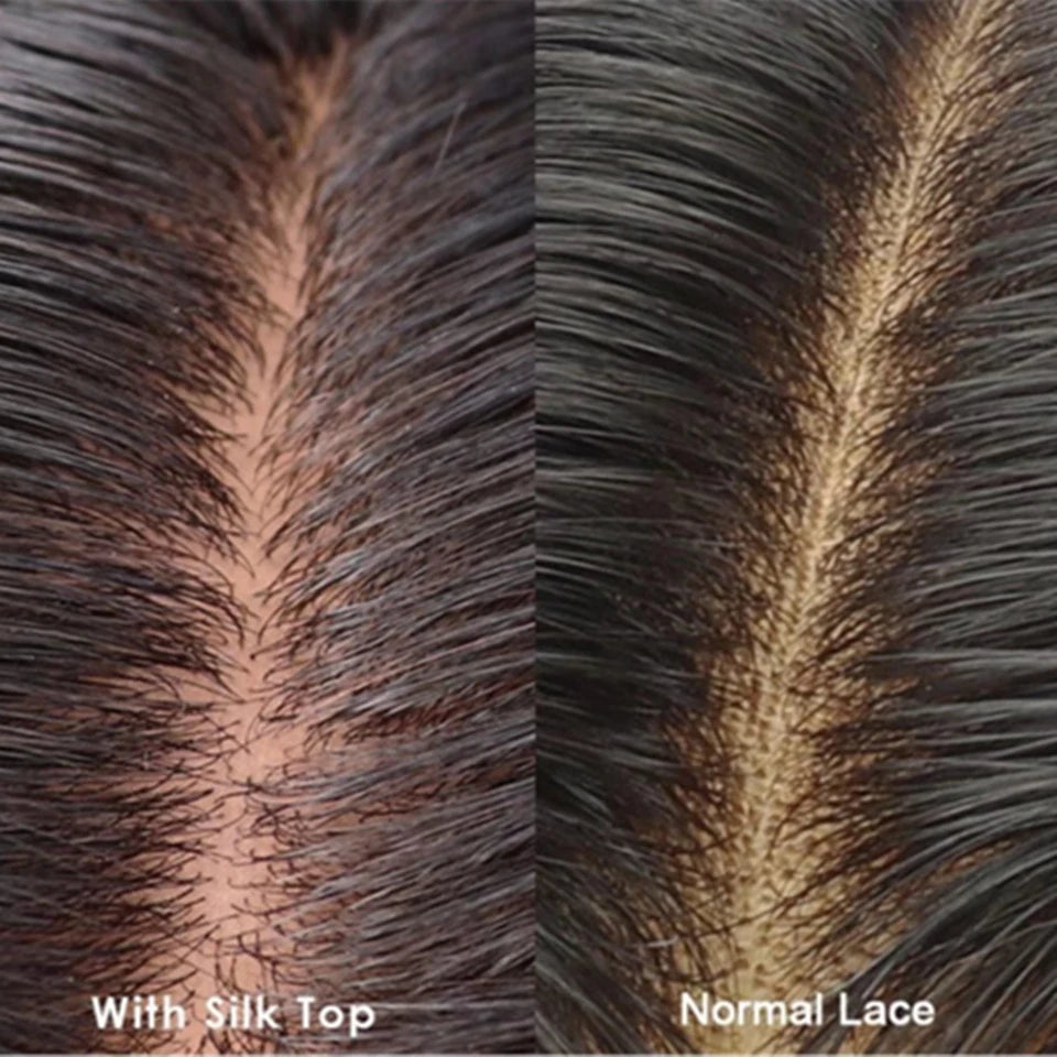 Side Part Dark Brown Highlight Glueless Human Hair Straight 13x6/360 Lace Front Wigs #4/6 Pre Plucked Brazilian 5x5 Silk Top Wig