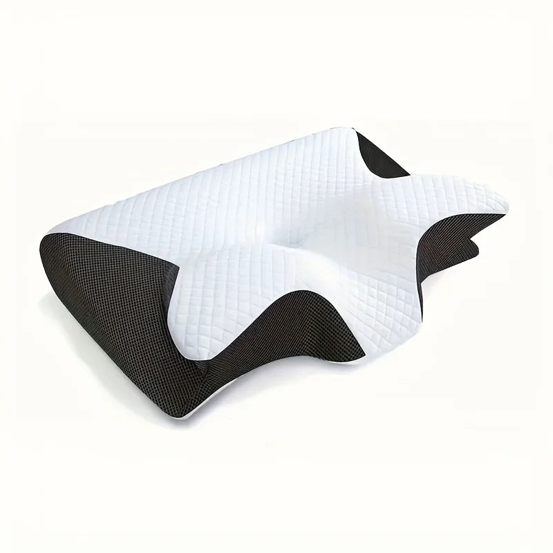 Ergonomic Contoured Neck Horn Pillow - Soft Yet Firm Support for All Sleep Positions, Side/Back/Stomach Sleepers Shoulder Relief