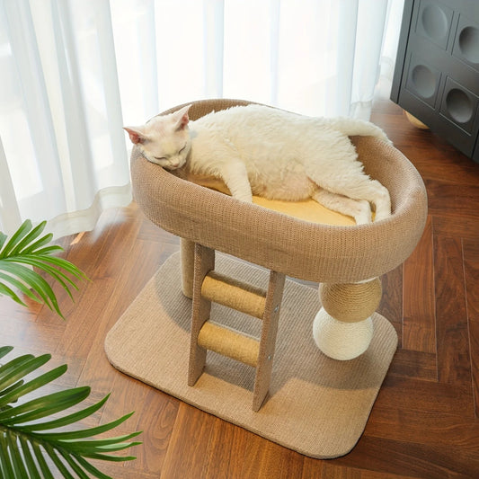 Multi-Level Cat Tree Tower with Scratching Posts & Cozy Perch - Durable Sisal Rope Cat Climber for Indoor Cats, Space-Saving