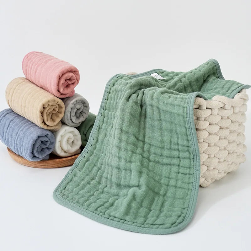 6Pcs Baby Cotton Washcloth Absorbent Soft Gauze Facecloth Saliva Towel Feeding Baby Stuff Strong Water Absorption and Softness
