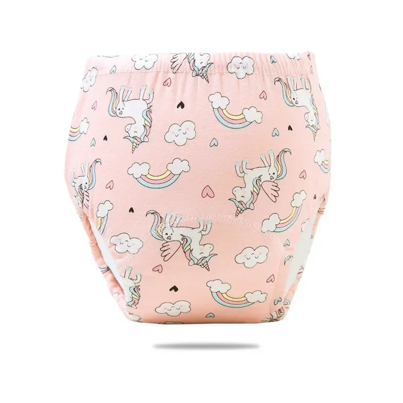 2/3/4/5/8Pc Baby Potty Toilet Training Pants Nappies Cartoon Boys Girls Underwear Cotton TPU WaterProof Panties Reusable Diapers