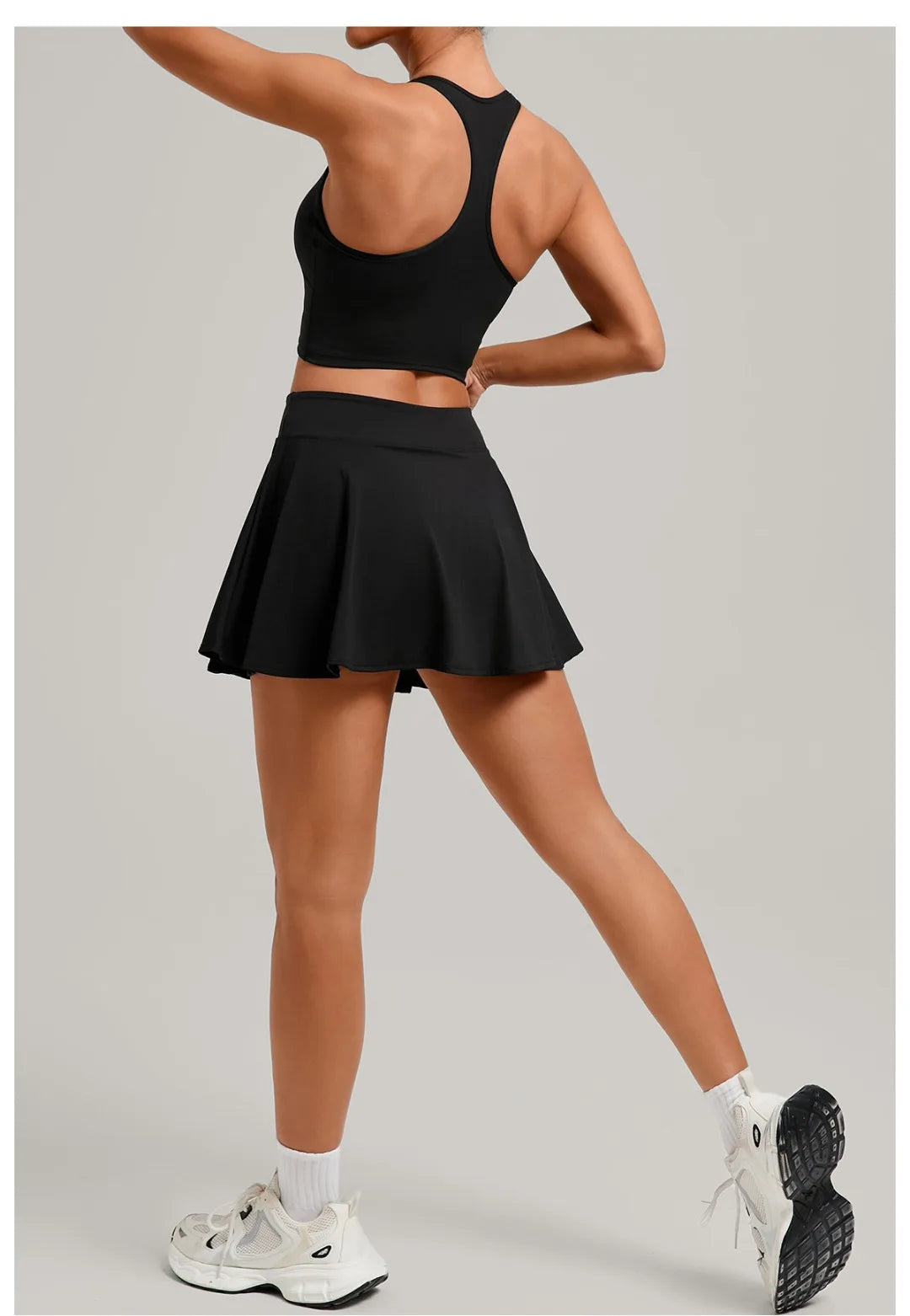 Women's Tennis Skirt Sets Golf High Waist Hip-lifting Anti-Exposure Pokets Fitness Running Sports Beauty Back Vest Workout Suits