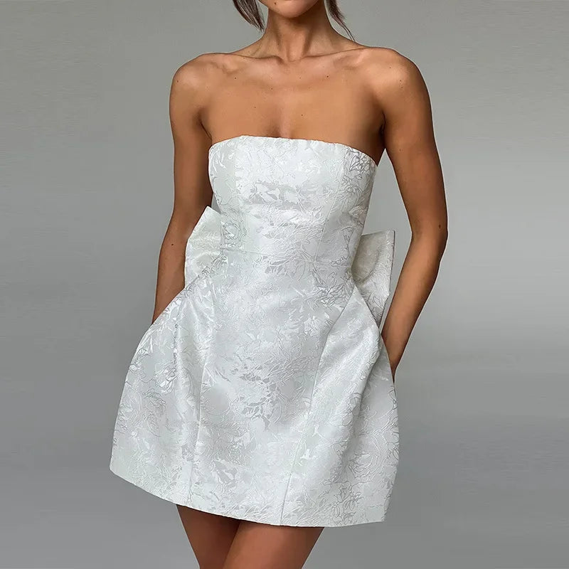 2025 Luxurious Women Hepburn Corset Party Dress Elegant Off Shoulder Folds Gala Celebrity Mini Dress Sexy Cocktail Dress Gown