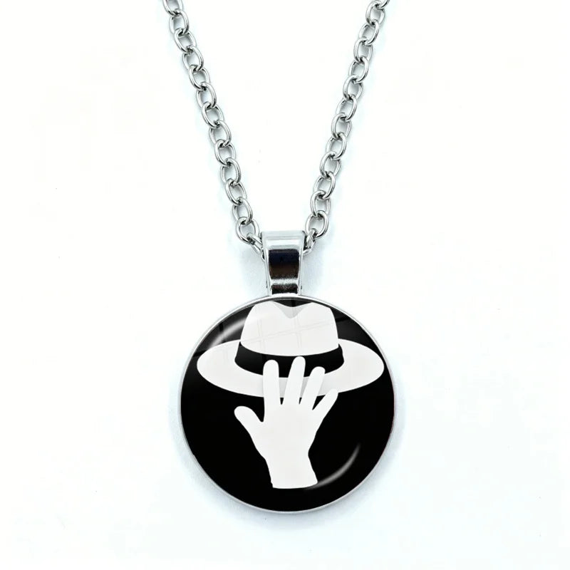 Thriller Dangerous M-Michael J-Jackson Necklace for Women Jewelry Cabochon Glass Pendant Fashion Statement Necklace