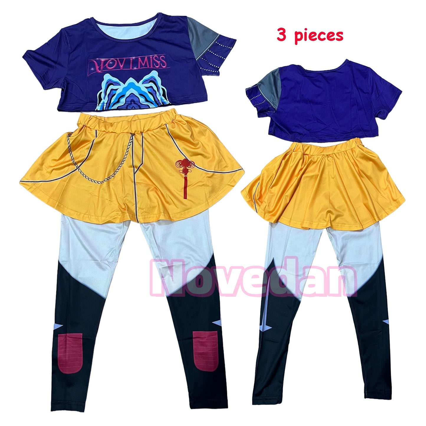 Cool Girl Cosplay Golden Costume Kids 3D Print Idol Group Singing Stage Performance Costume Child Halloween Party Clothes Suit