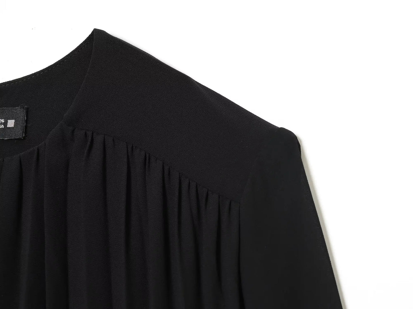 BSAY Autumn New 2025 Women's Lantern Sleeves Round Neck pleated Solid Color Fashion Casual Dress Short Skirt