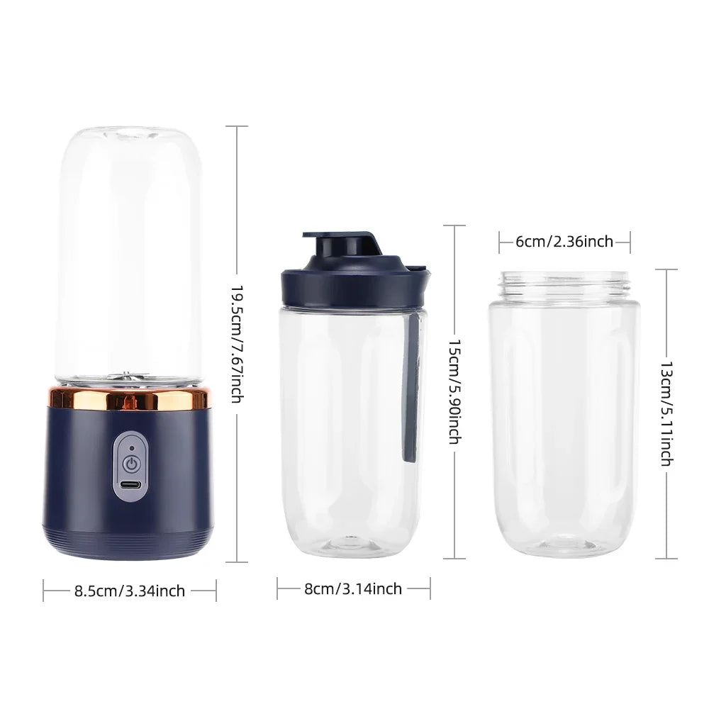 6 Color 400ml Portable USB Blender Electric Travel Juicer Cup For Smoothie Milkshake Kitchen Mini Mixer Tool