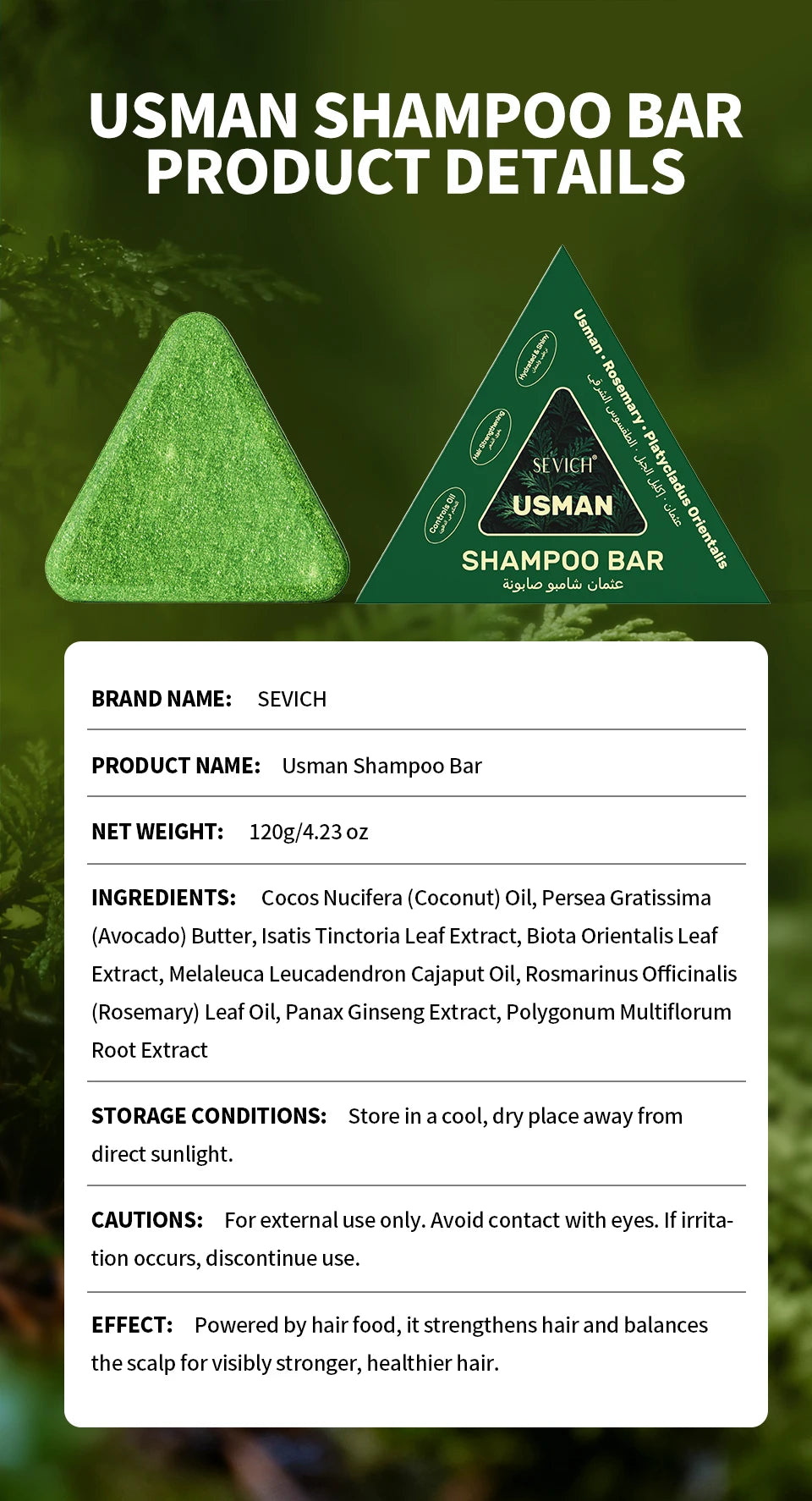 120g Usman Grass Soap Natural Herbal Hair loss treatment Strengthen Hair Roots Growth Shampoo Bar Solid Shampoo Bar Hair Care