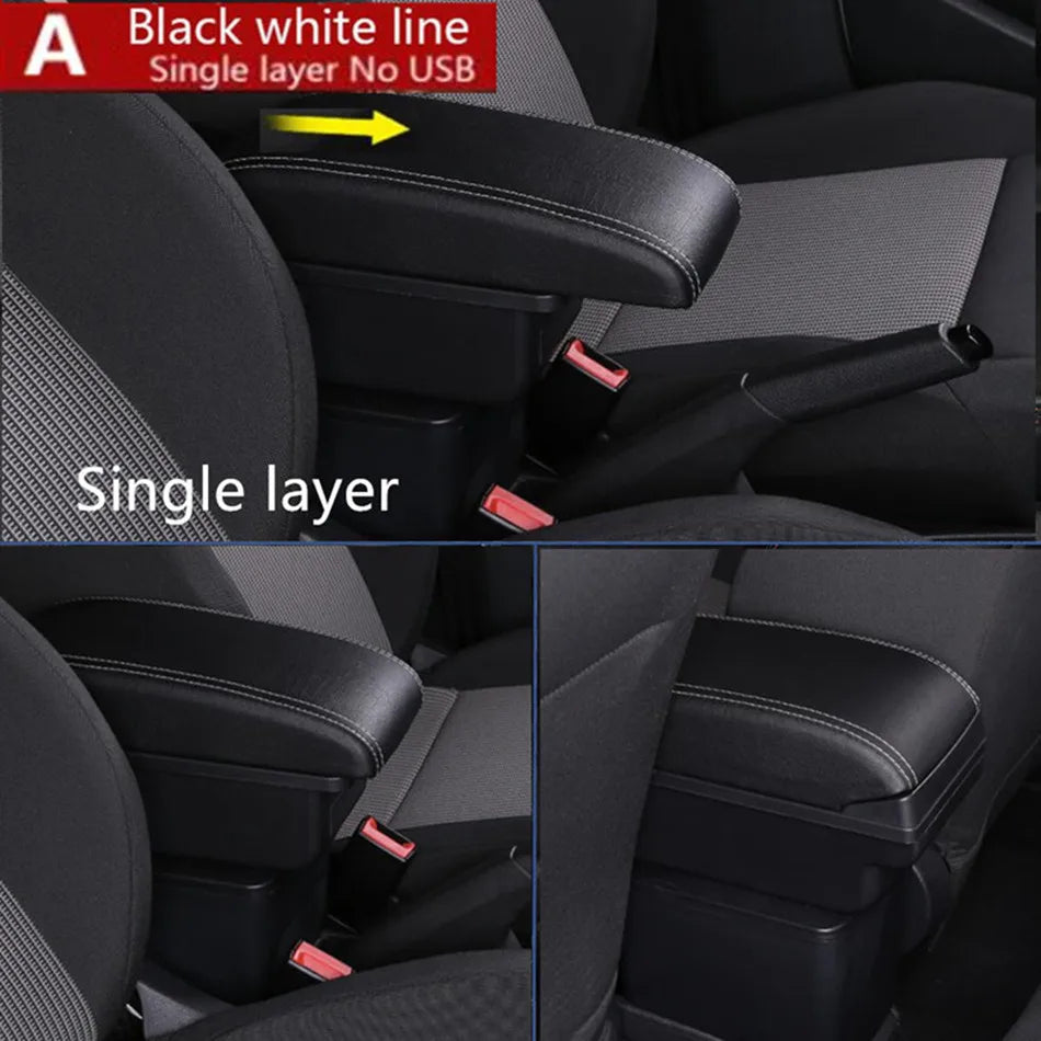 For Fiat Panda II 2 Armrest Box Arm Elbow Rest Center Console Storage box USB Port Interior Dedicated Retrofit Car Accessories