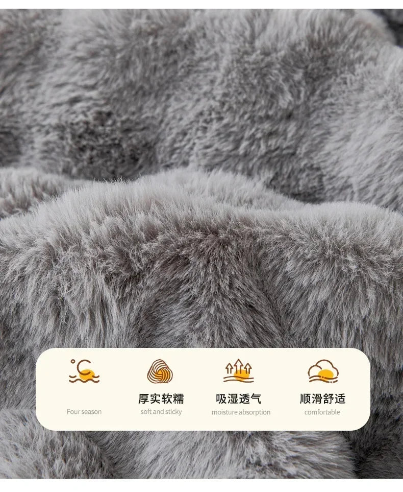 1PC Winter Warm Dog Bed Mats Super Soft  Plush Pet Blanket Pad Mat for Small Dogs Plush Neck Pillow Cat Nest Travel & Indoor