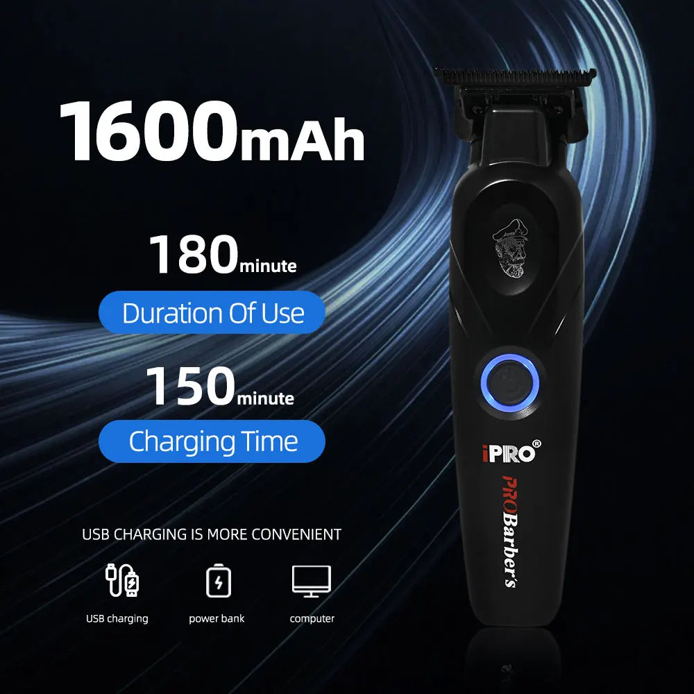 iPRO S1082 Professional Electric Hair Clipper 7700RPM High Speed 1600mAh Long Battery Life Magnetic Comb Attachment Set