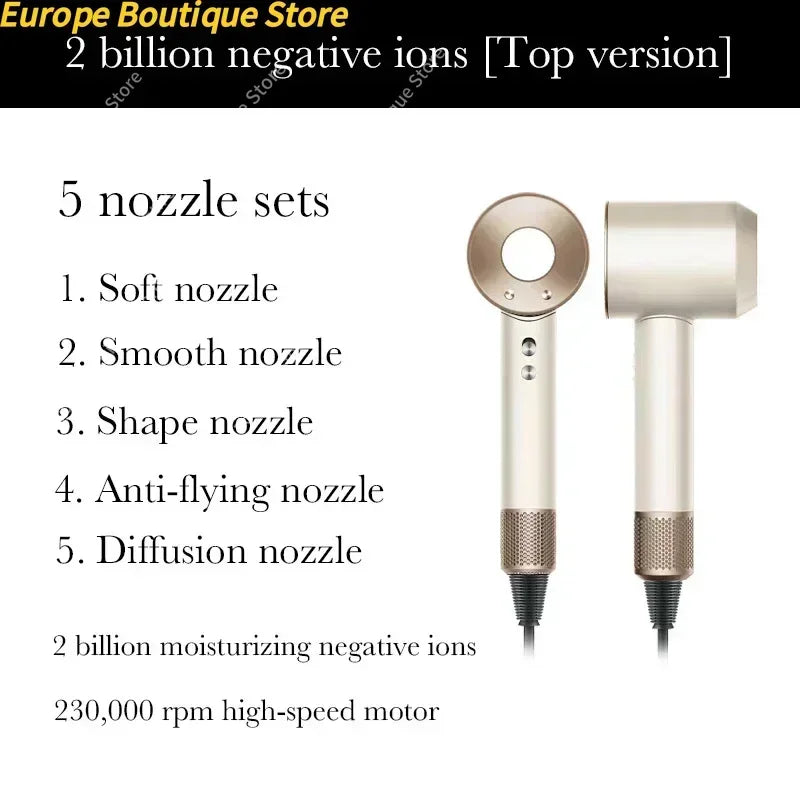 New Super Hair Dryer 220V Leafless Hair Dryer Personal Hair Care Styling Negative Ion Tool Schedule Negative Ion Electric Dryer