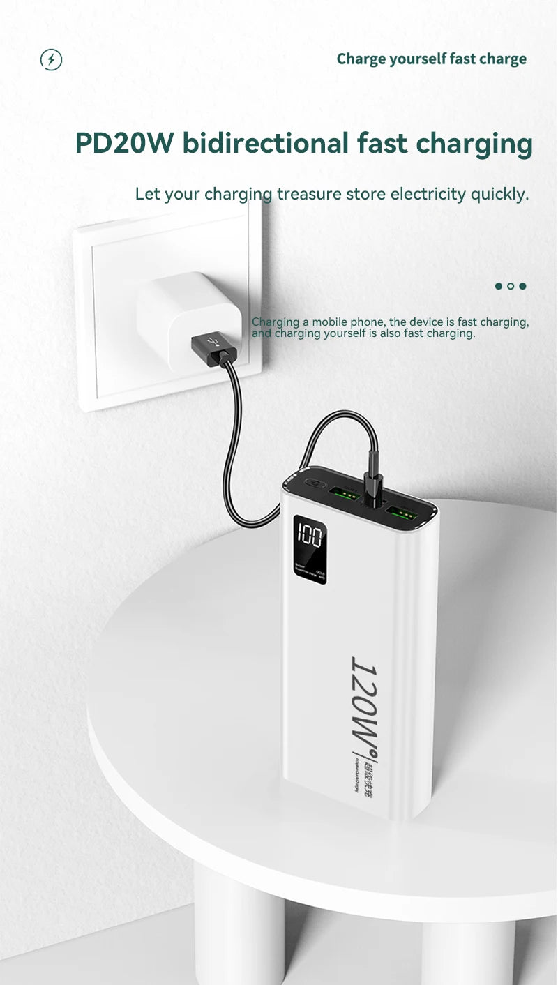 Lenovo Original 500000mAh Powerbank External Spare Battery Portable Charger For Xiaomi iPhone Super Fast Charging PowerBank