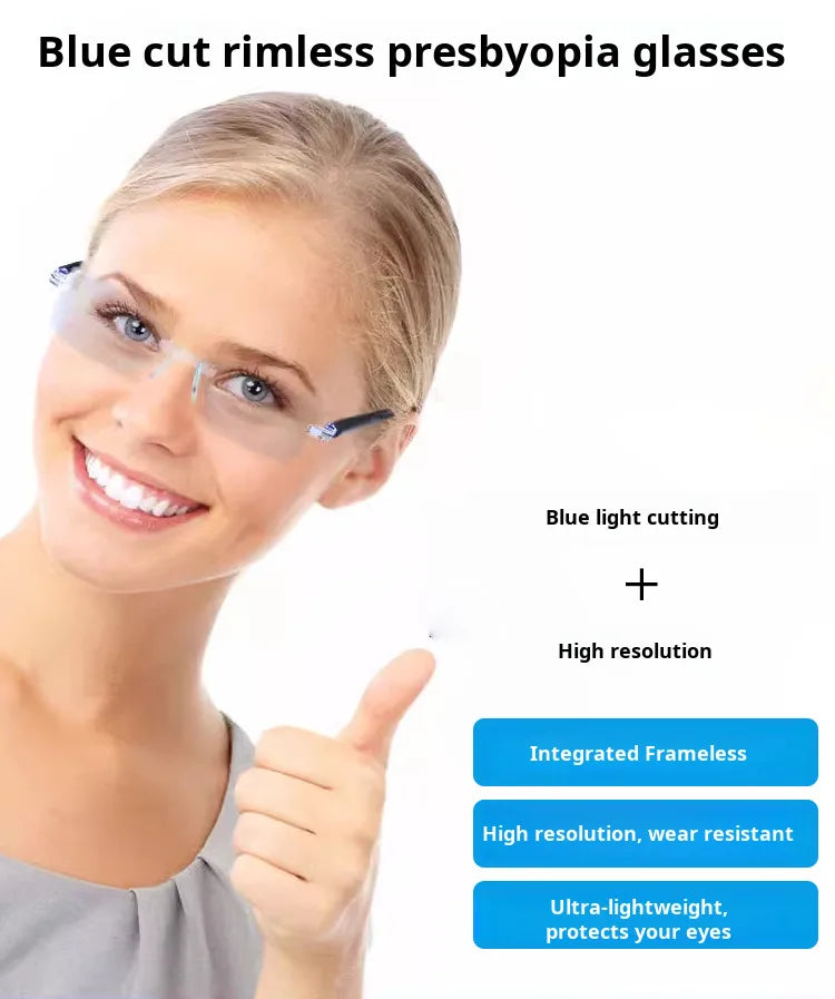 1/2PCS Smart Zoom Reading Glasses Ultra Clear Presbyopia Glasses Lightweight Anti-Blue Anti-Fatigue Auto Zoom Magnifier