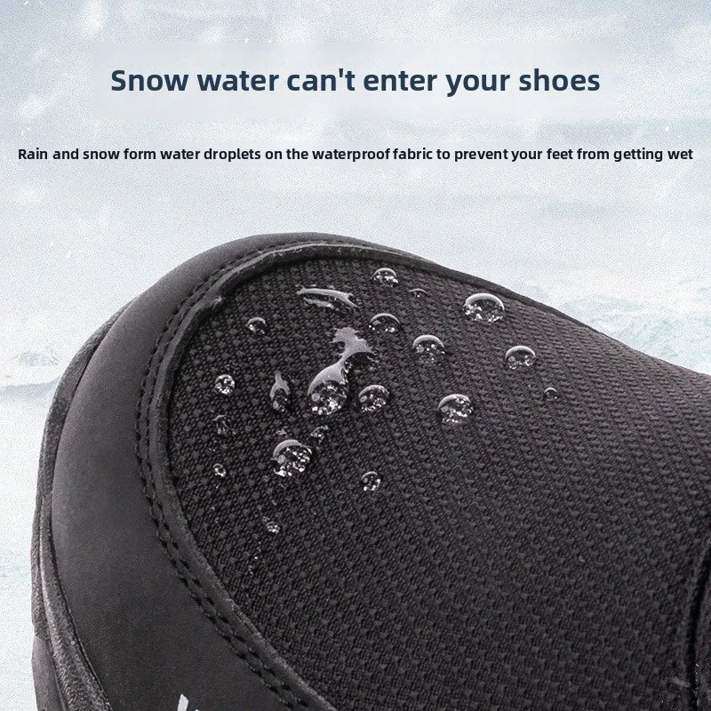 Winter Men's Boots Fashion High-top Casual Cotton Boot Thick Fur Plush Warm Snow Boots Non Slip Platform Boots for Men Botas2025