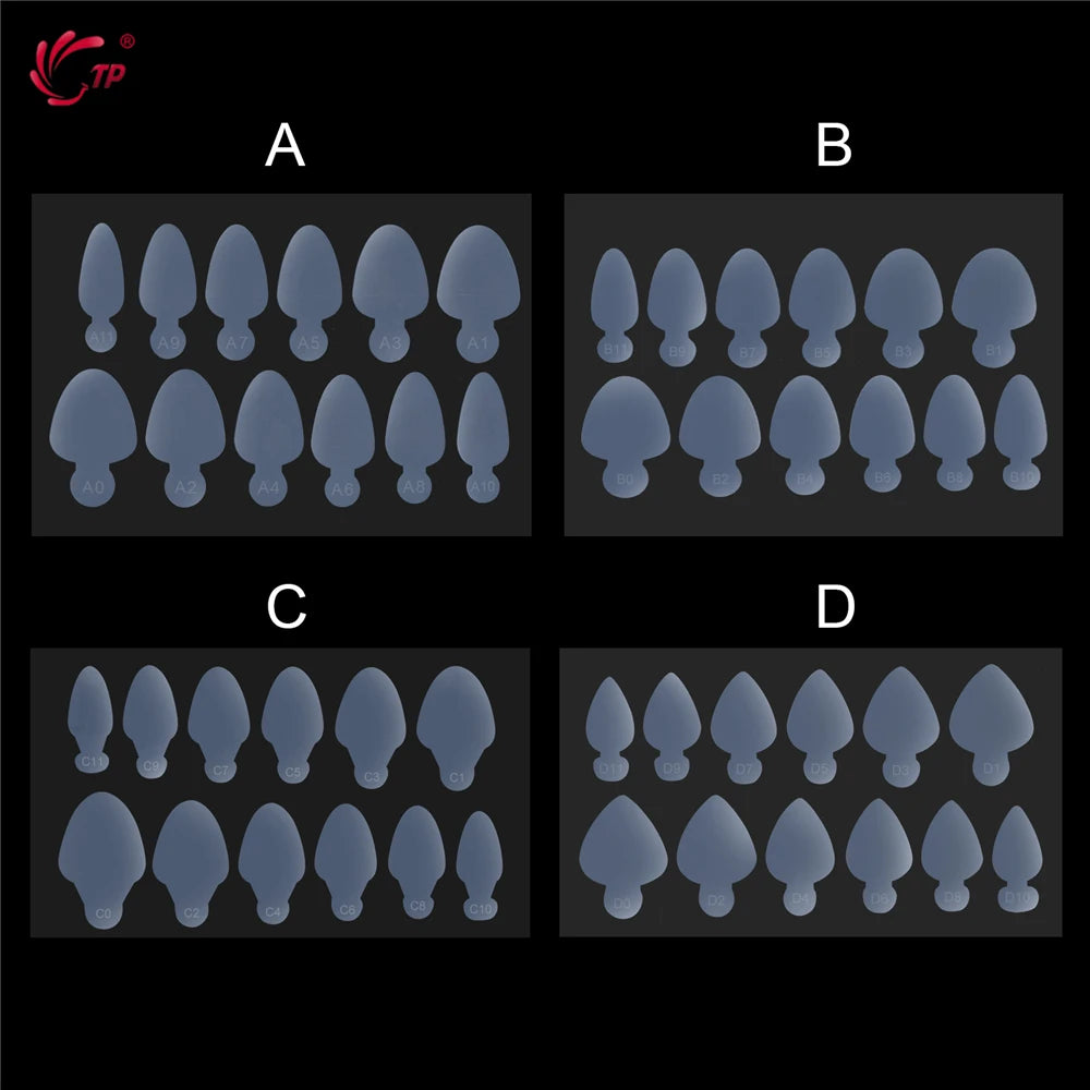 TP 24pcs French Dual Form Nail Silicone Pad for Nail Gel Polish Reusable Soft Top Mold Duet System Nail Forms Stickers Nail Tool
