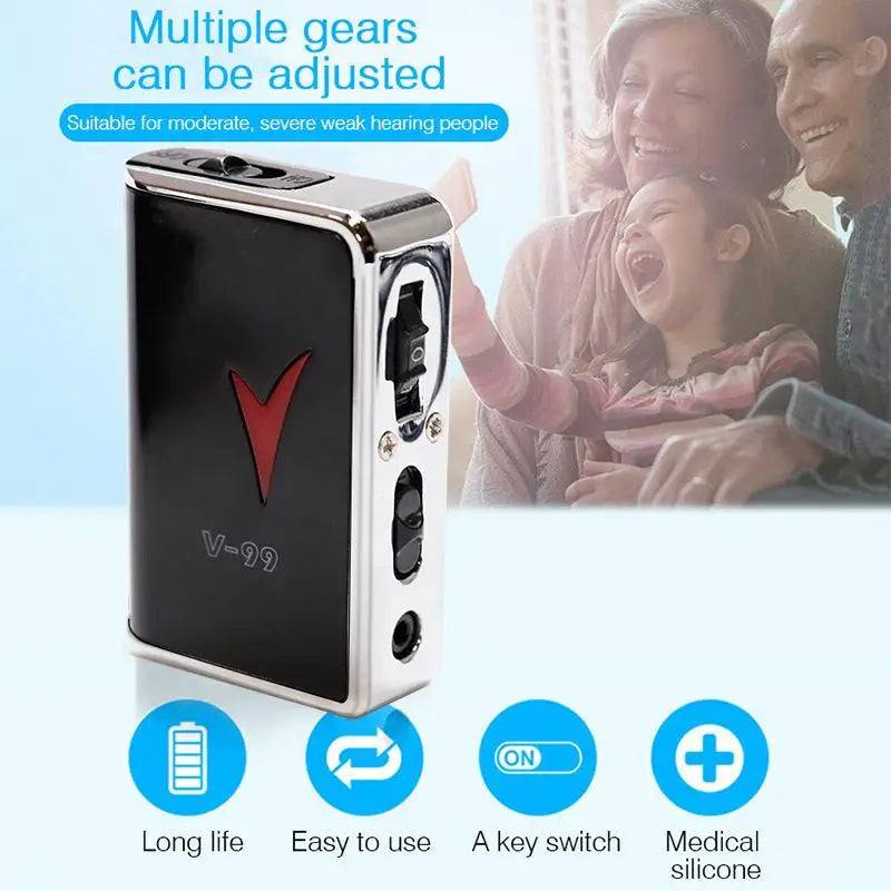 Mini Invisible Ear Hearing Aids With Noise Cancelling And Speech Enhancement Rechargeable For Adult Elderly Seniors Watching TV