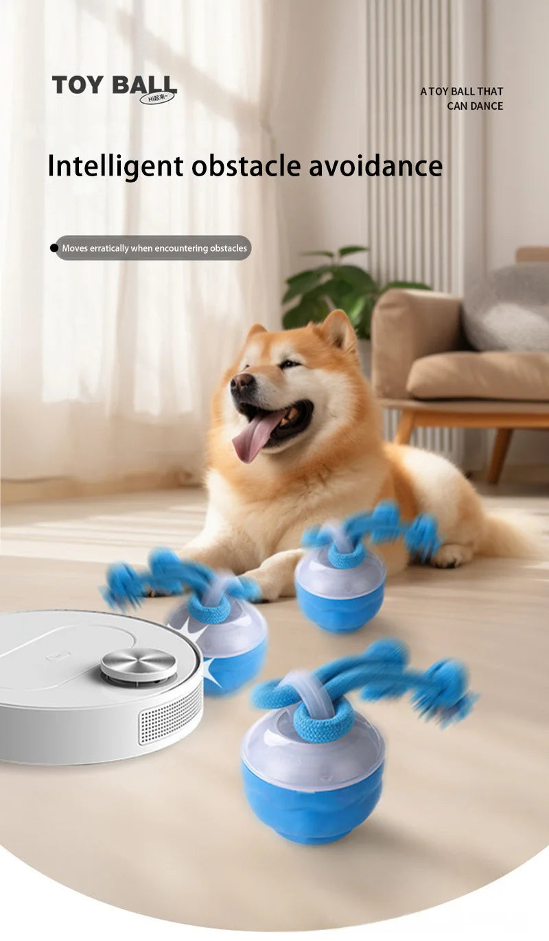 Smart Dog Toy Ball Electronic Interactive Pet Toy Moving Ball Rope USB Automatic Moving Bouncing for Puppy Chew Products