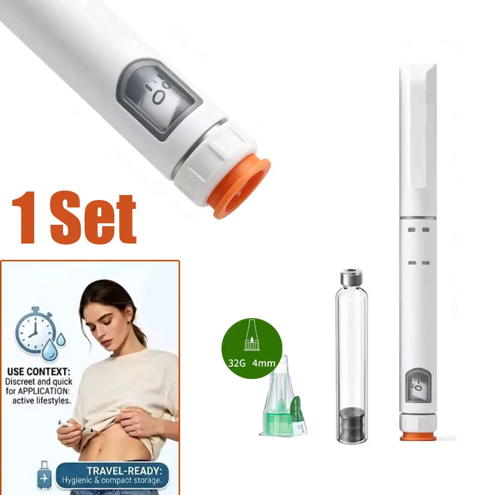 10set Adjustable Disposable Sterile Injection Pen Insulin Injection Pen with 3ml Cartridges bottles 32G 4mm Pen Tip